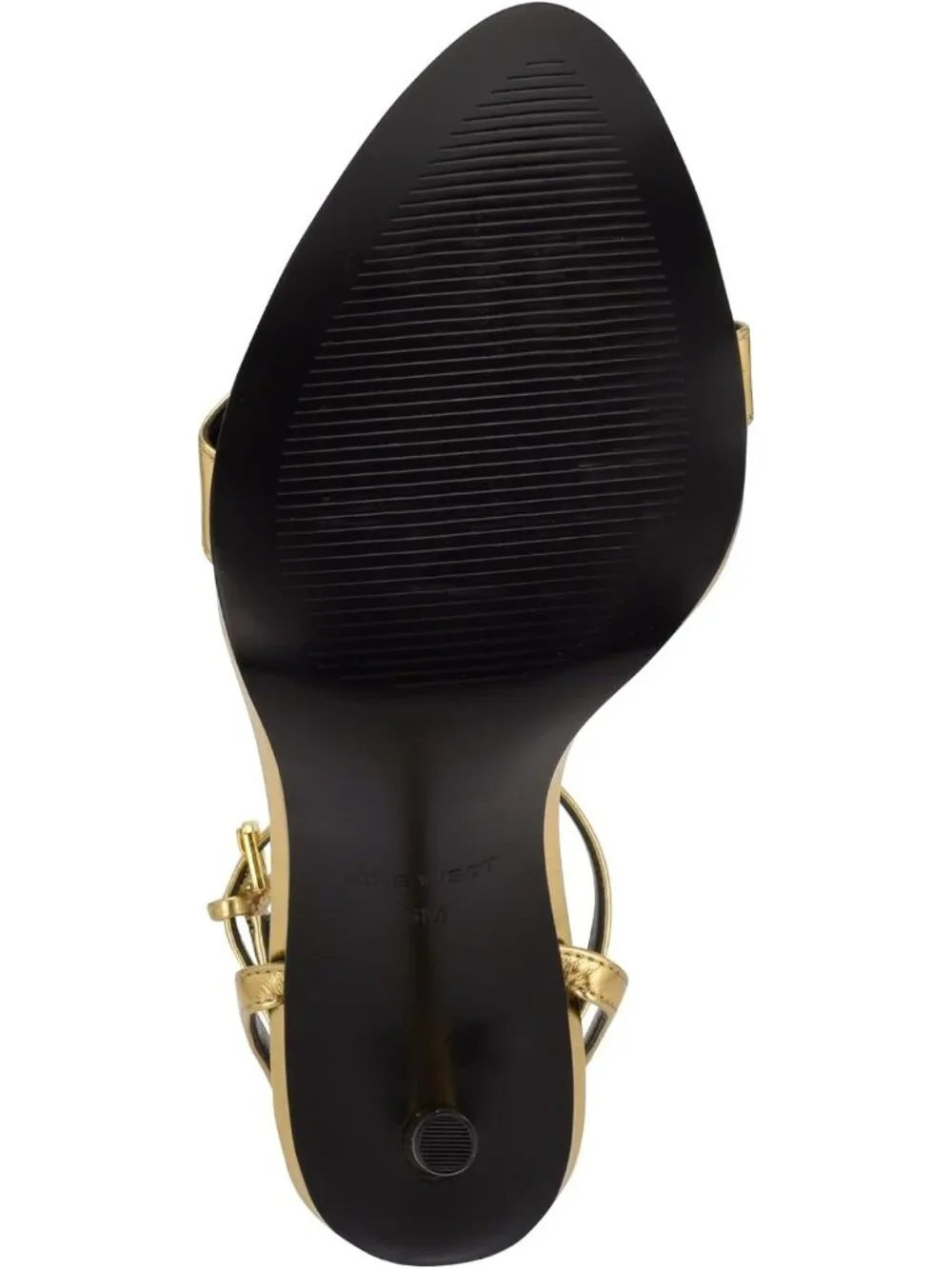 Women's Gold Metallic Open Toe Ankle Strap Reina Lightweight Heel Sandal Shoes